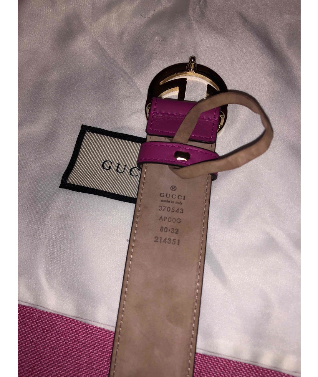 GUCCI Розовый кожаный ремень, фото 4