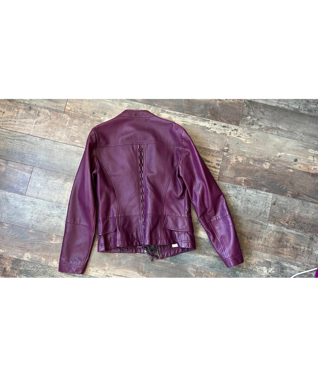 ROBERTO CAVALLI Фиолетовая кожаная куртка, фото 5