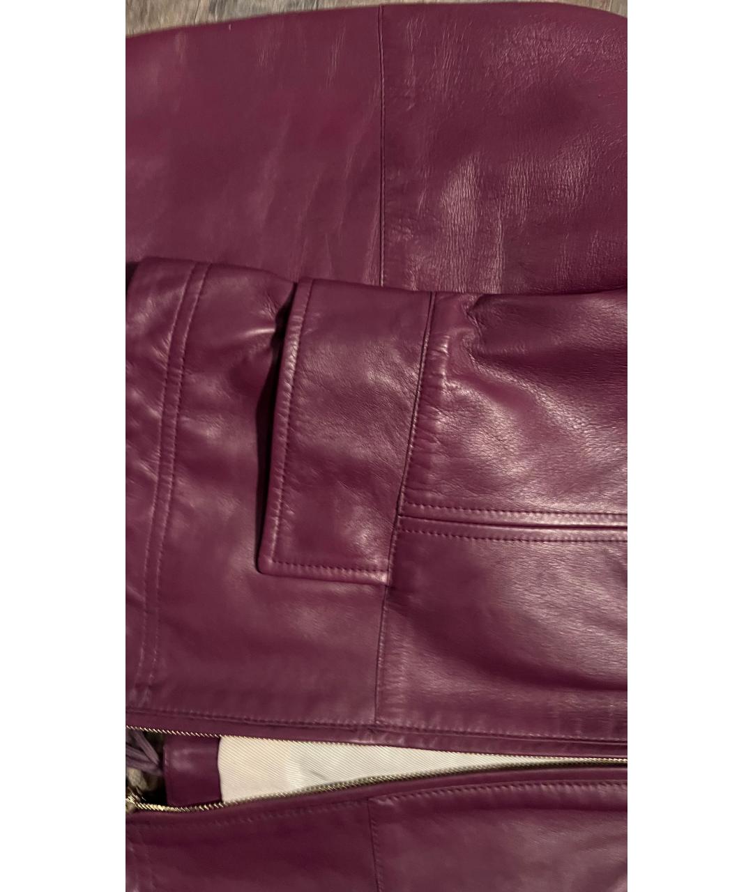 ROBERTO CAVALLI Фиолетовая кожаная куртка, фото 9