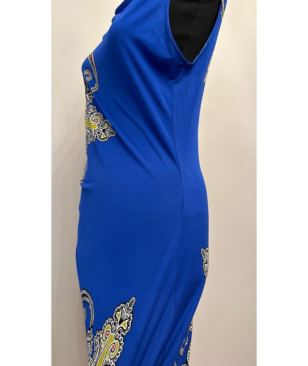 ETRO Синее вискозное коктейльное платье, фото 6