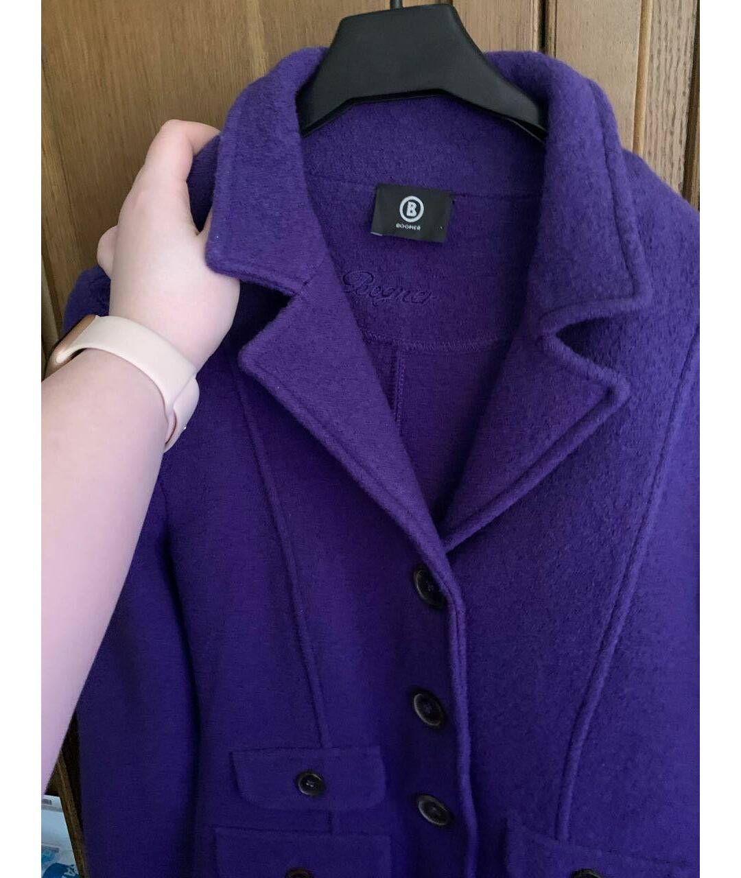 BOGNER Фиолетовый шерстяной жакет/пиджак, фото 8