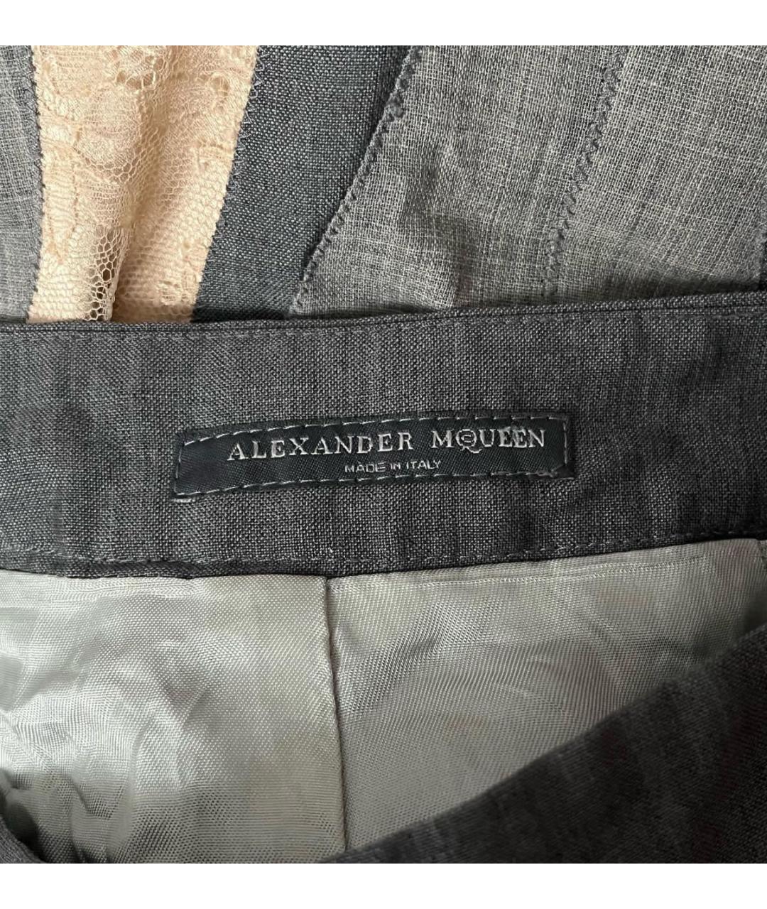 ALEXANDER MCQUEEN Черная шелковая юбка миди, фото 3