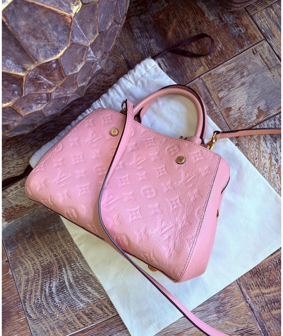 LOUIS VUITTON Розовая кожаная сумка с короткими ручками, фото 6