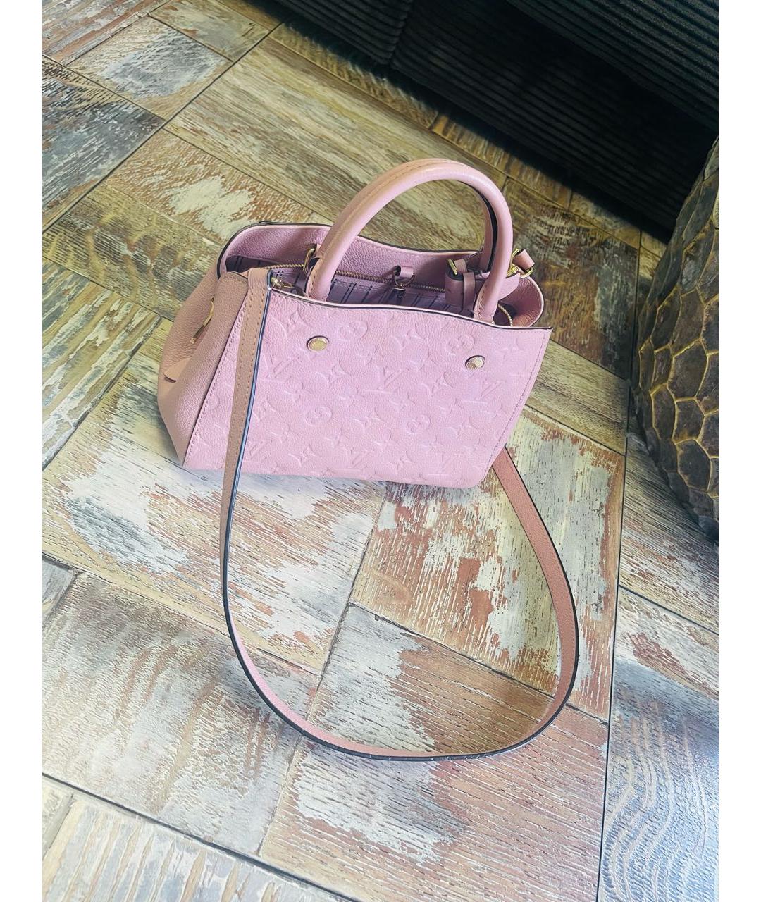 LOUIS VUITTON Розовая кожаная сумка с короткими ручками, фото 7