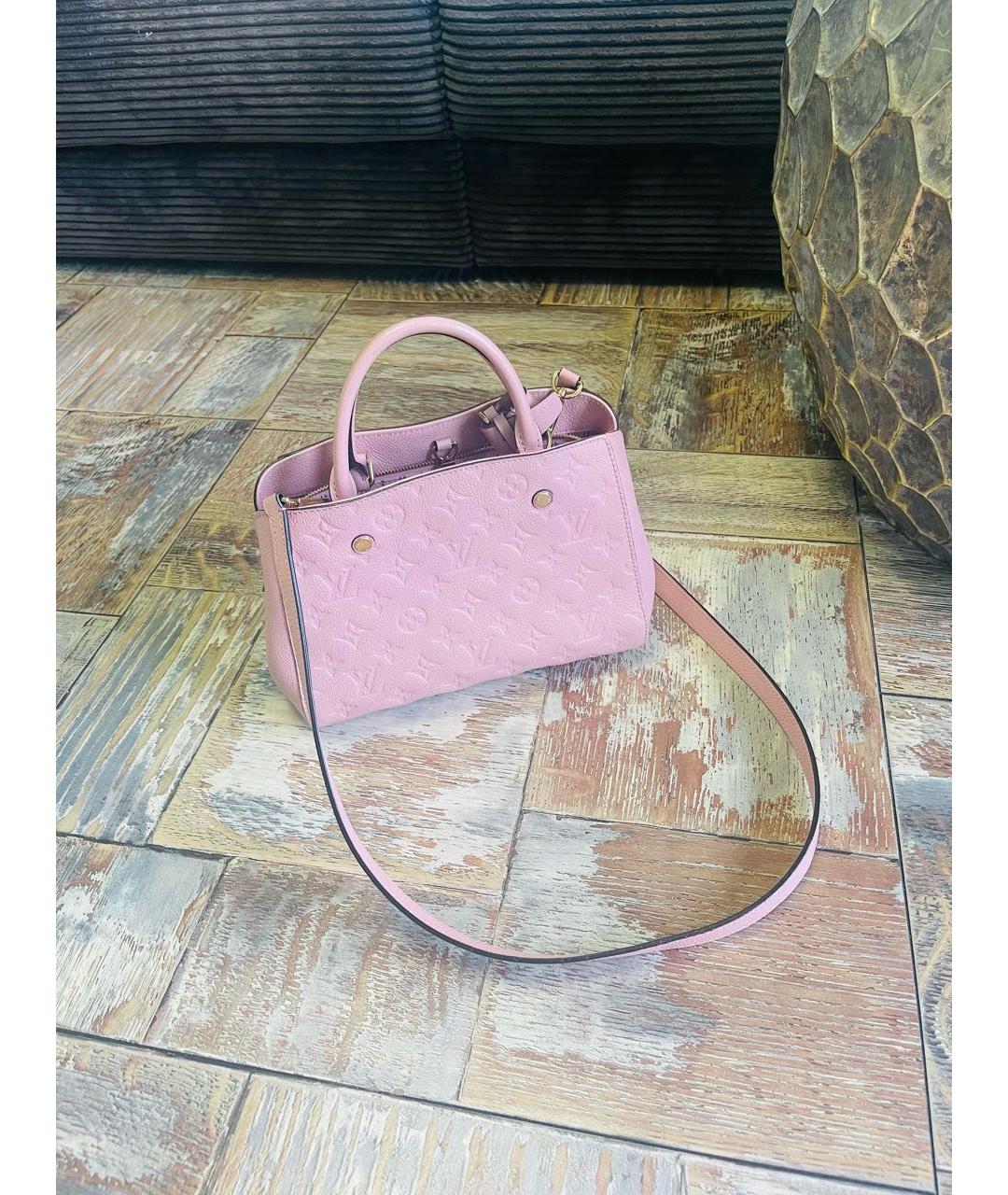 LOUIS VUITTON Розовая кожаная сумка с короткими ручками, фото 5