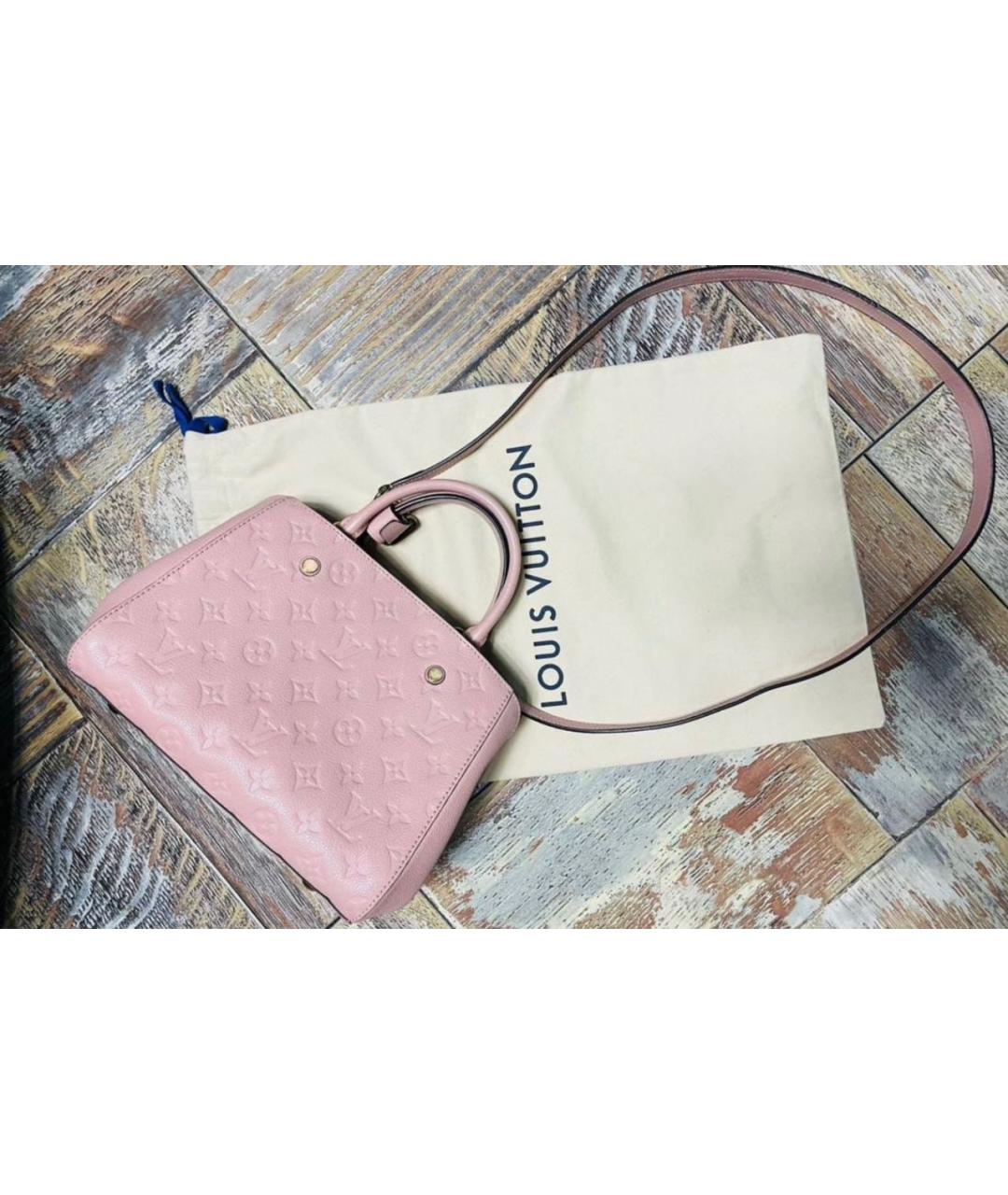 LOUIS VUITTON Розовая кожаная сумка с короткими ручками, фото 6