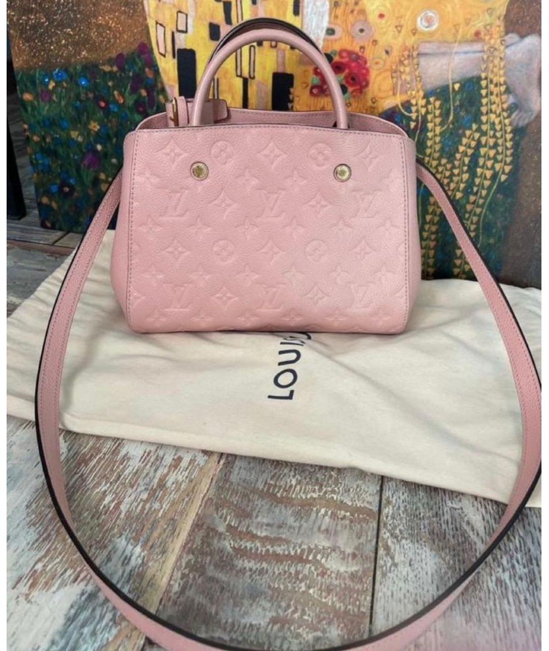 LOUIS VUITTON Розовая кожаная сумка с короткими ручками, фото 7