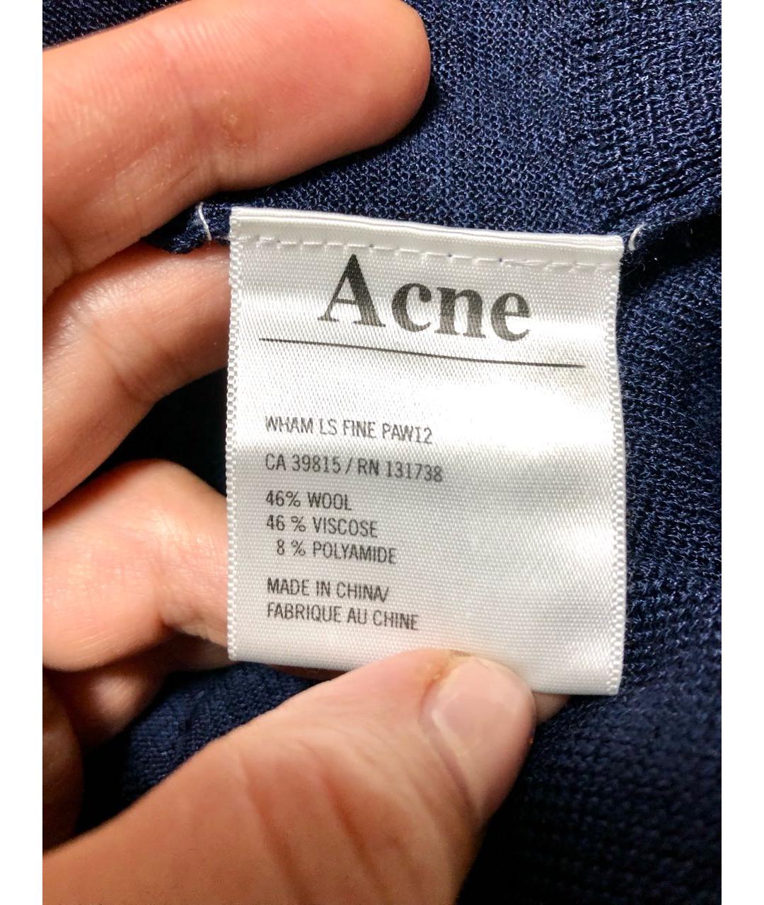 ACNE STUDIOS Темно-синее шерстяное повседневное платье, фото 5