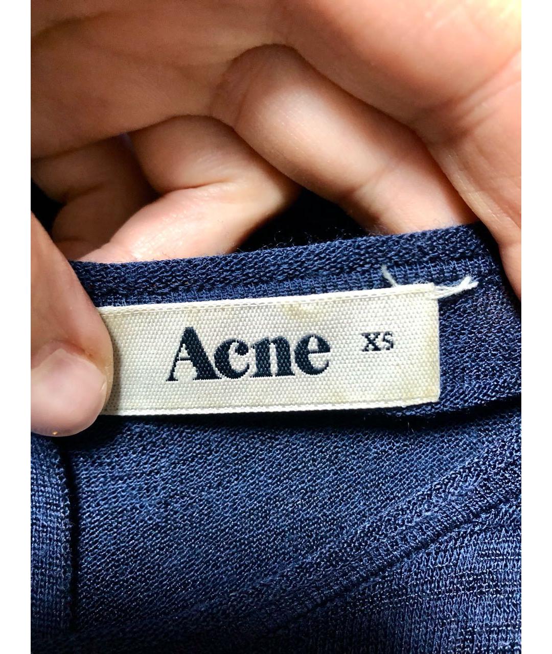 ACNE STUDIOS Темно-синее шерстяное повседневное платье, фото 3