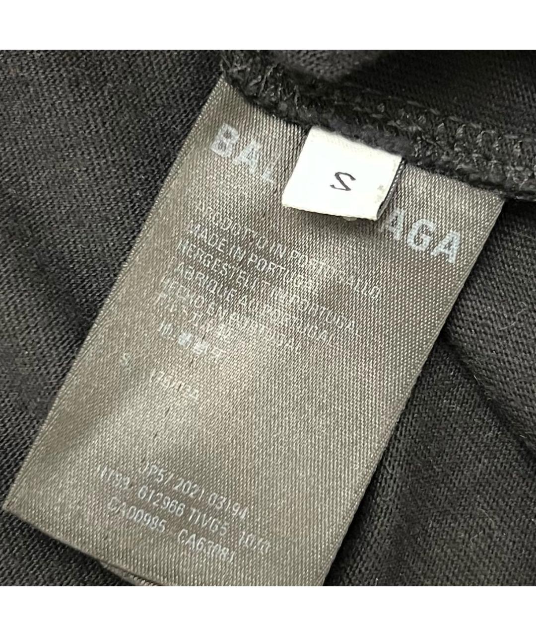 BALENCIAGA Черная хлопковая футболка, фото 5