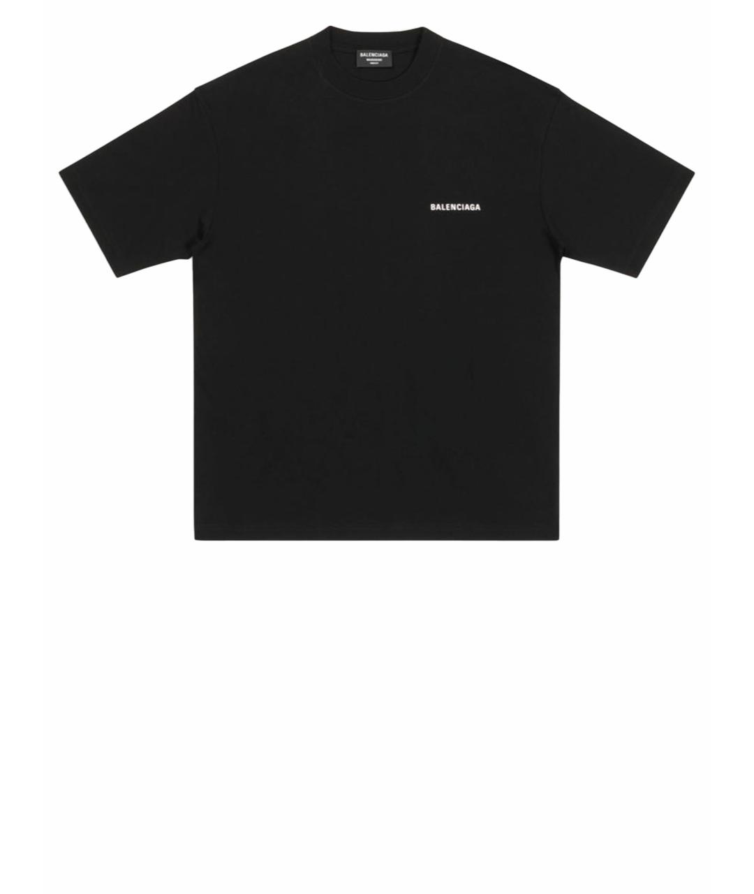 BALENCIAGA Черная хлопковая футболка, фото 1