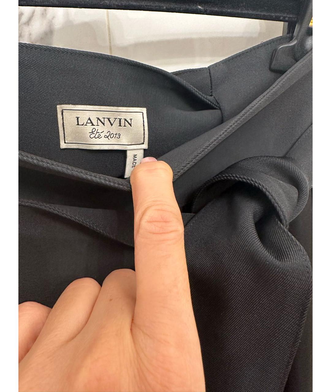 LANVIN Черная полиэстеровая юбка макси, фото 6