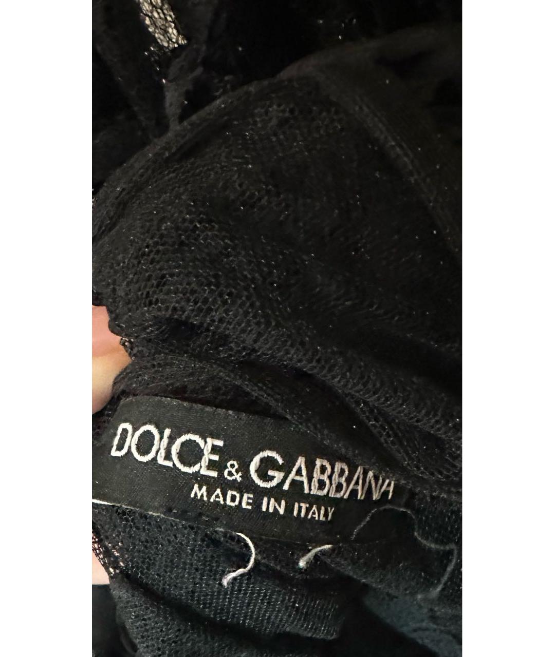 DOLCE&GABBANA Черное кружевное коктейльное платье, фото 4