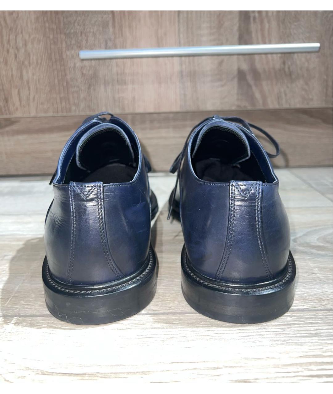 DOLCE&GABBANA Темно-синие кожаные туфли, фото 4