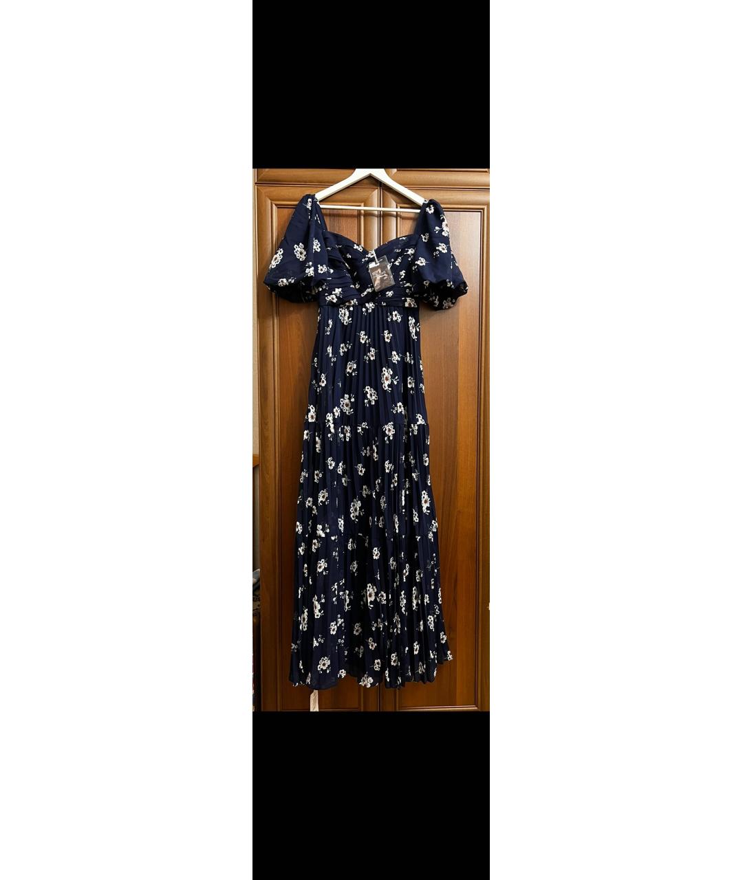 SELF-PORTRAIT Темно-синее полиэстеровое вечернее платье, фото 4