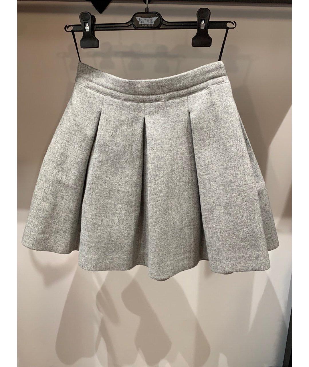 MIU MIU Серая юбка мини, фото 7