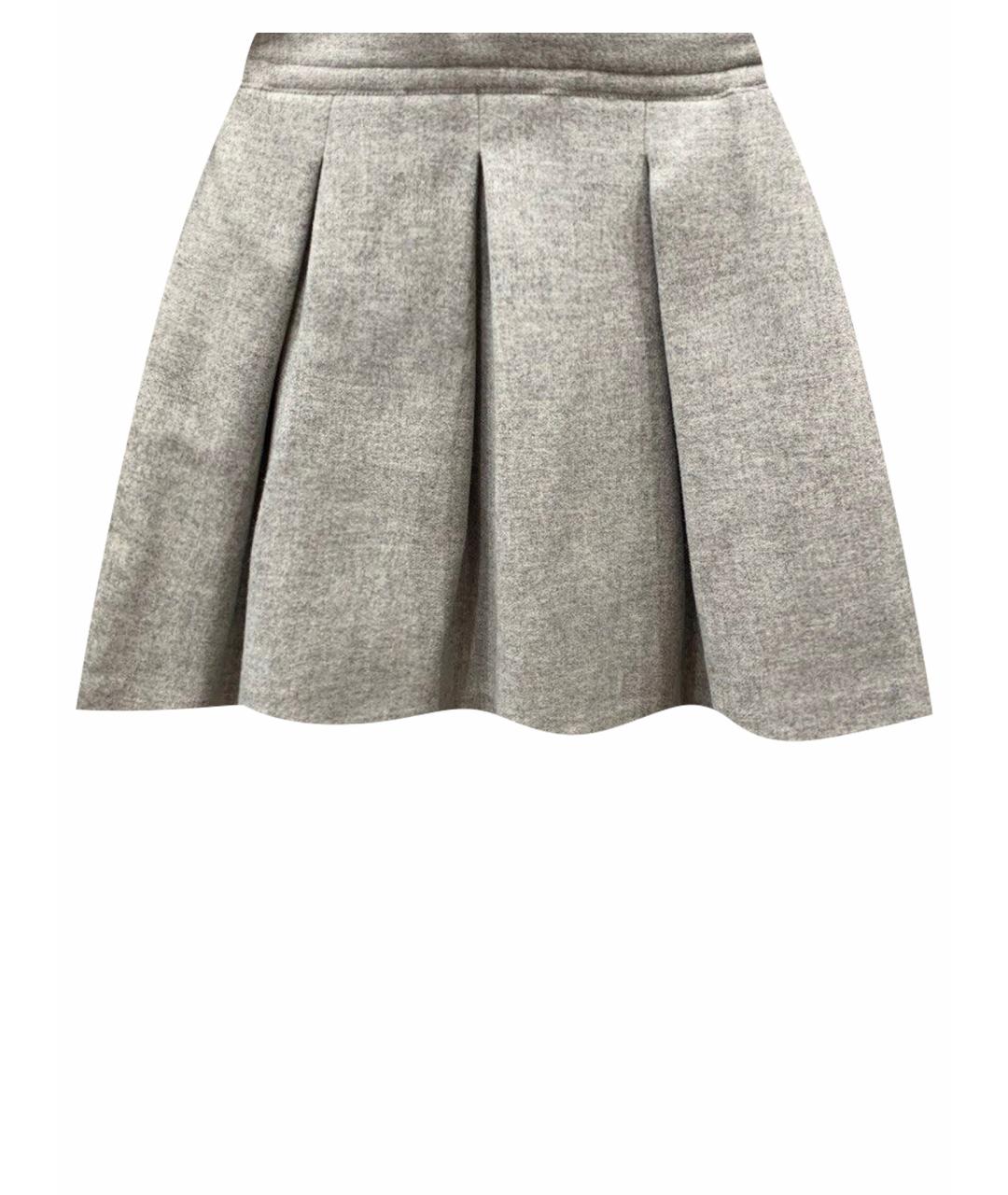 MIU MIU Серая юбка мини, фото 1