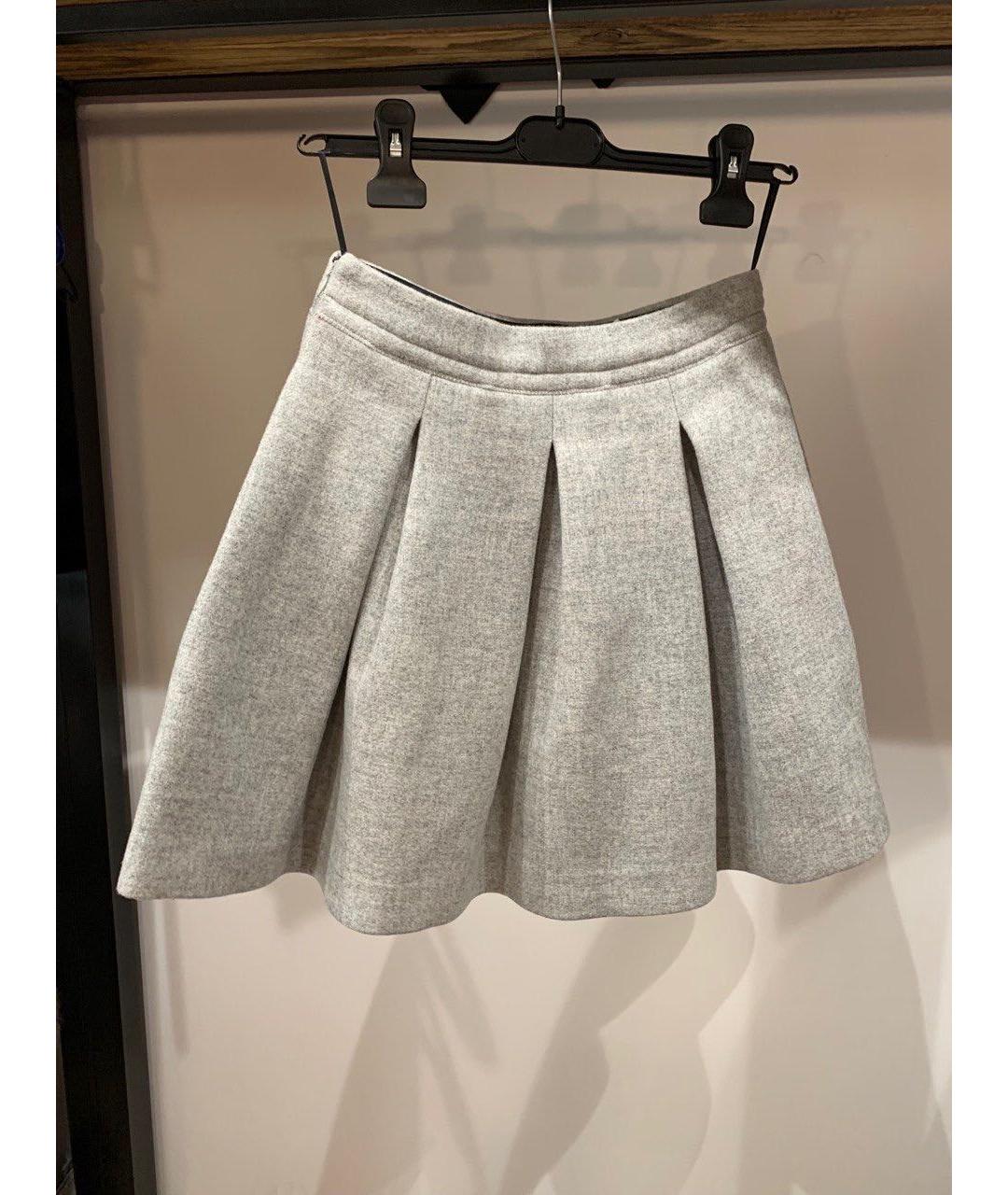 MIU MIU Серая юбка мини, фото 2