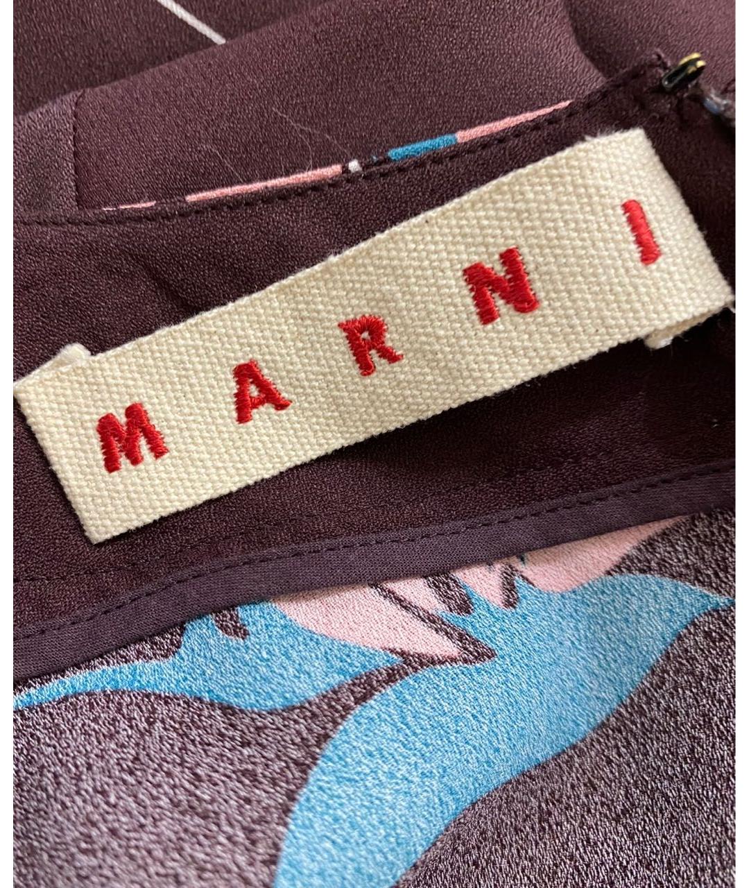 MARNI Коричневое вискозное повседневное платье, фото 2