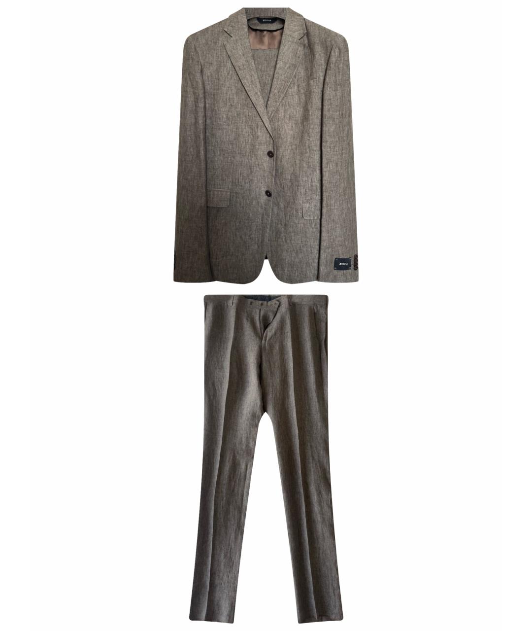 ZZEGNA Коричневый классический костюм, фото 1