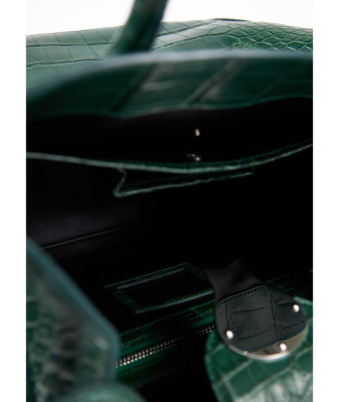 RALPH LAUREN Зеленая кожаная сумка с короткими ручками, фото 4