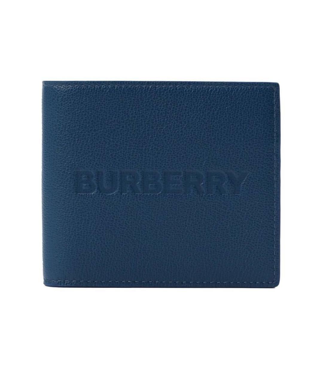 BURBERRY Темно-синий кожаный кошелек, фото 1