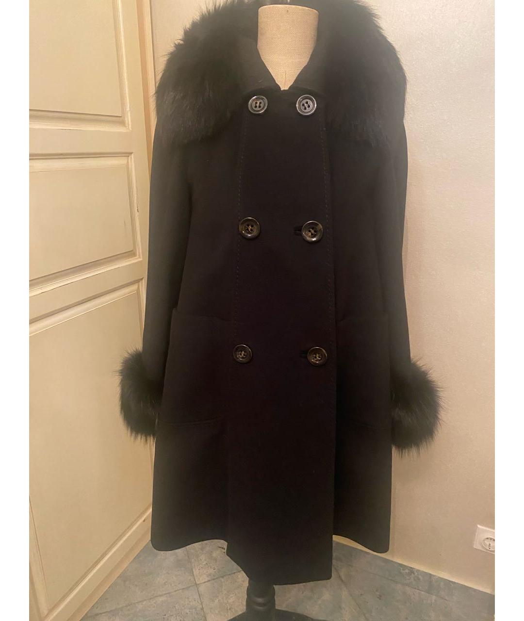 SPORTMAX Черное кашемировое пальто, фото 4