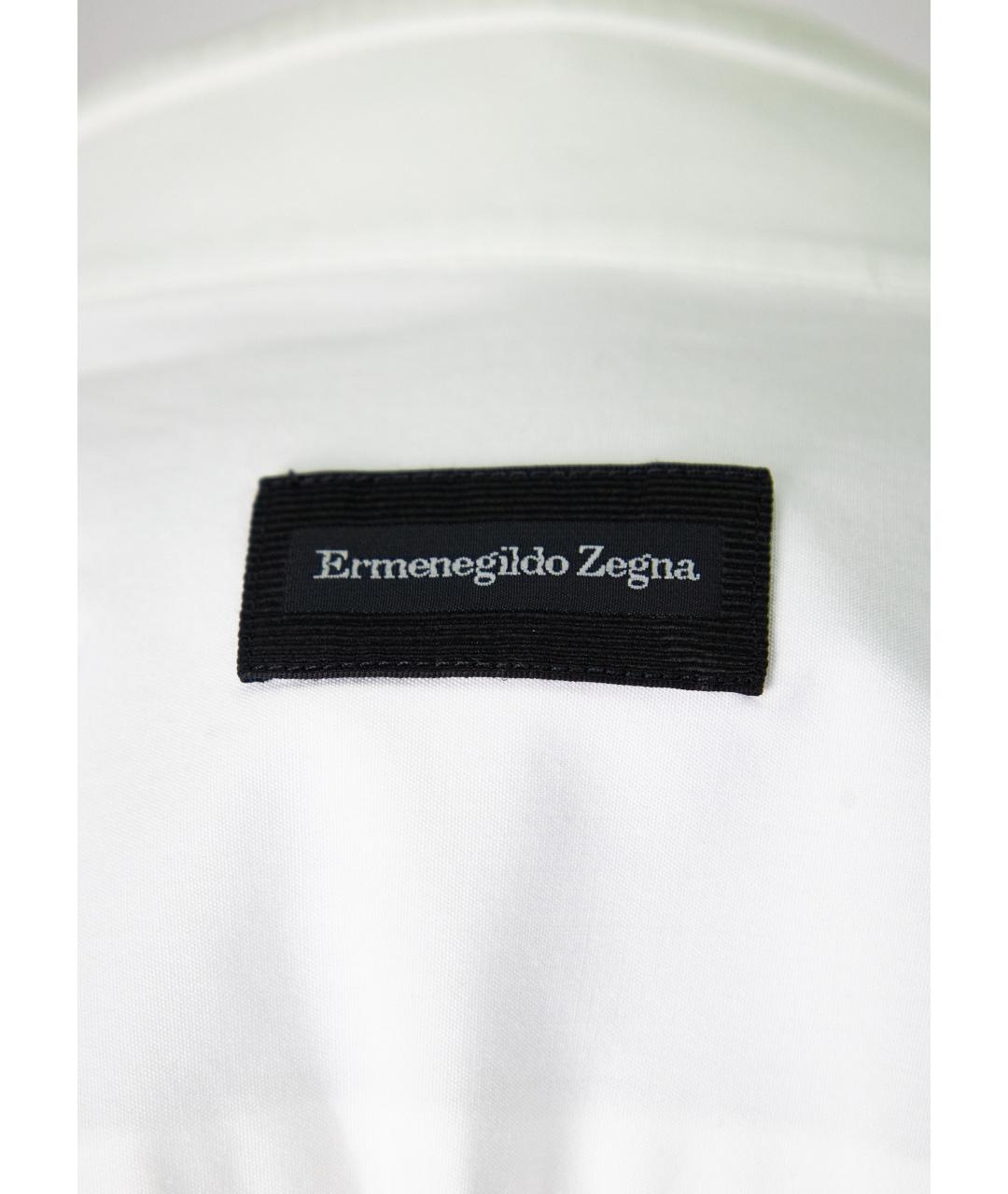 ERMENEGILDO ZEGNA Белая хлопковая классическая рубашка, фото 3