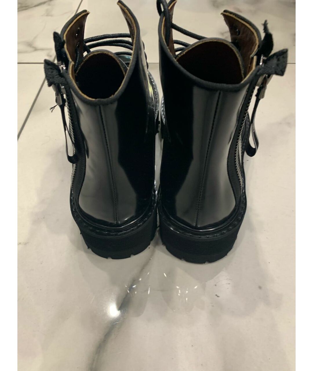 GIVENCHY Черные высокие ботинки из лакированной кожи, фото 3