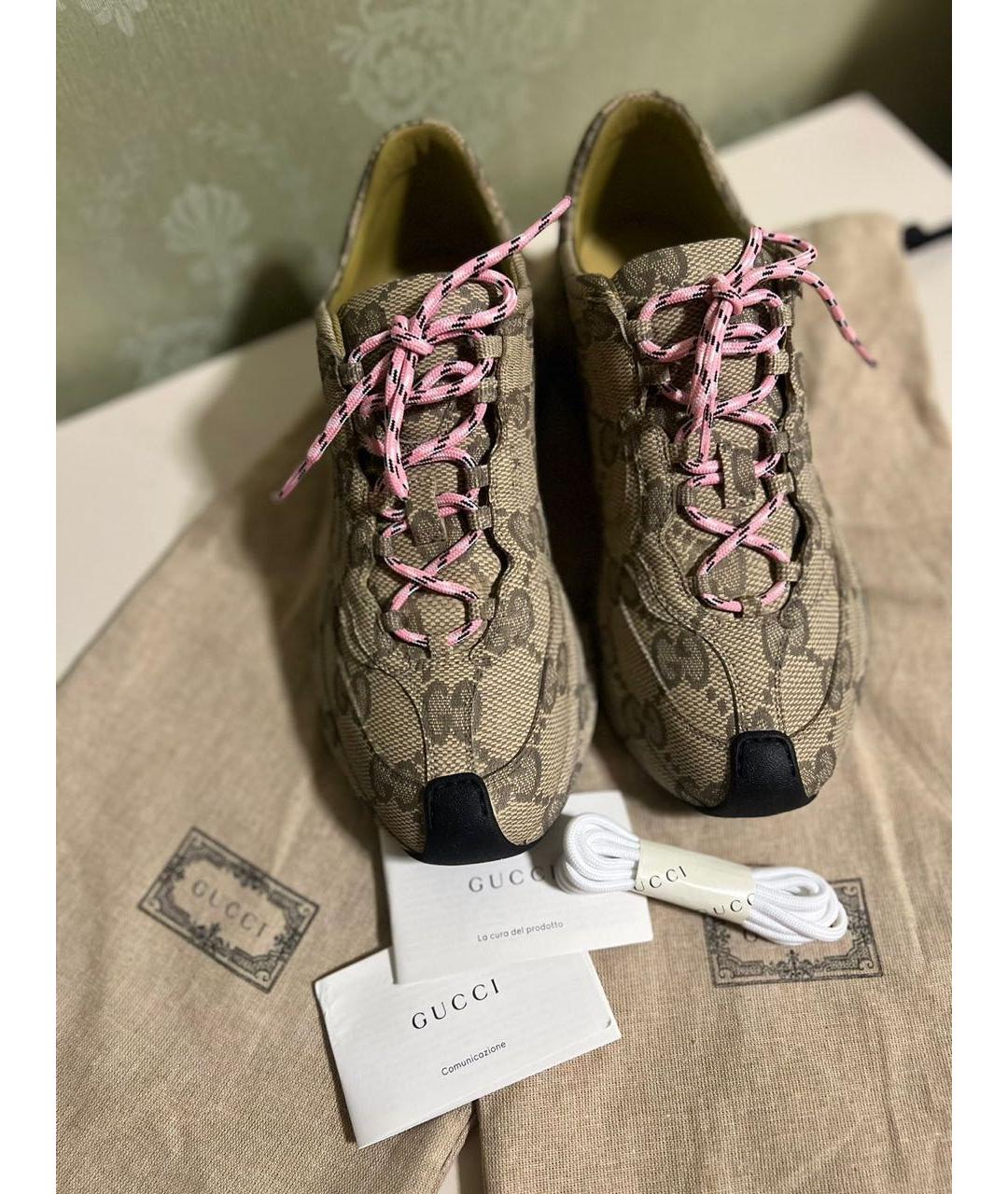 GUCCI Бежевые кроссовки, фото 8