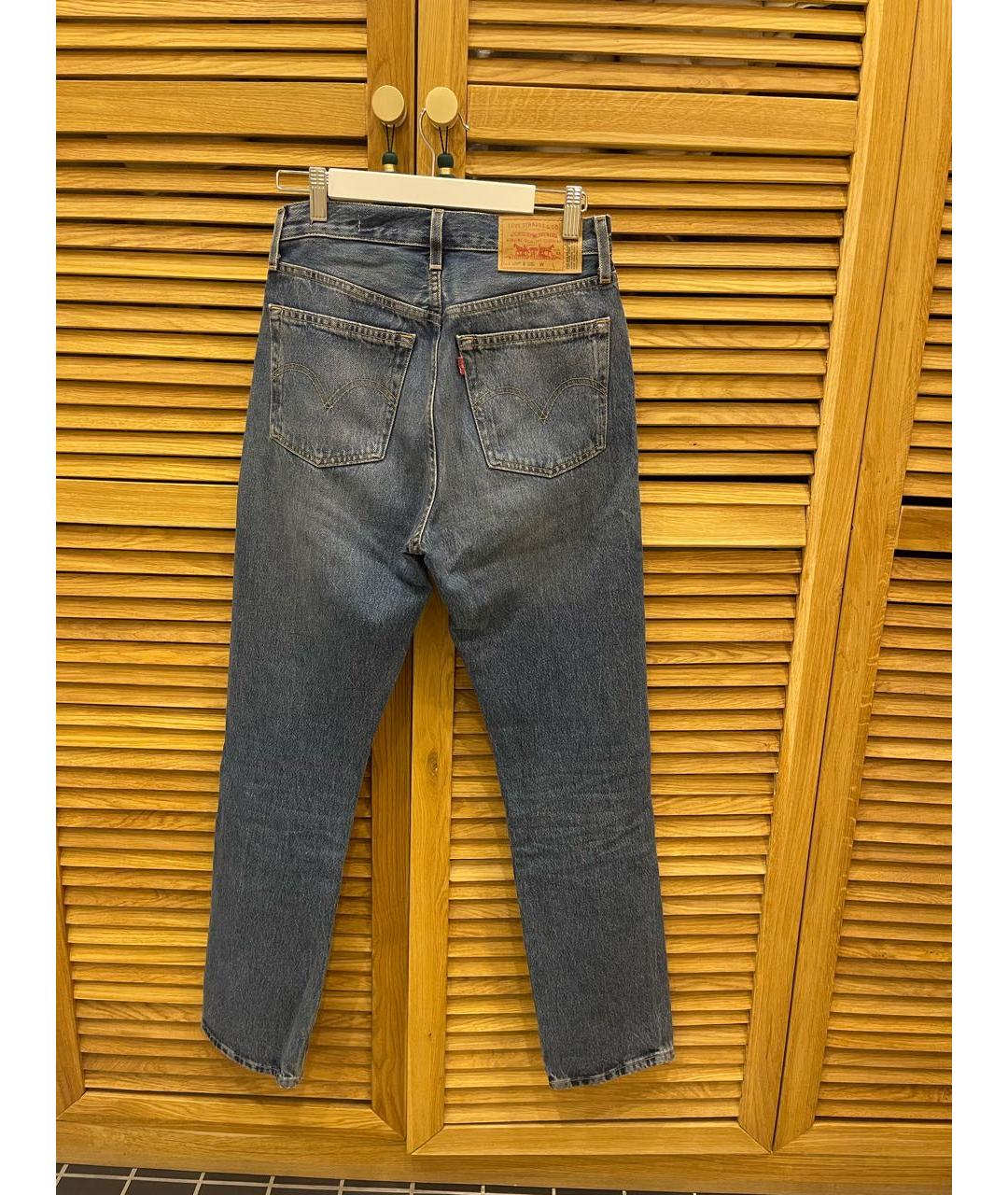 LEVI'S Темно-синие хлопковые прямые джинсы, фото 2