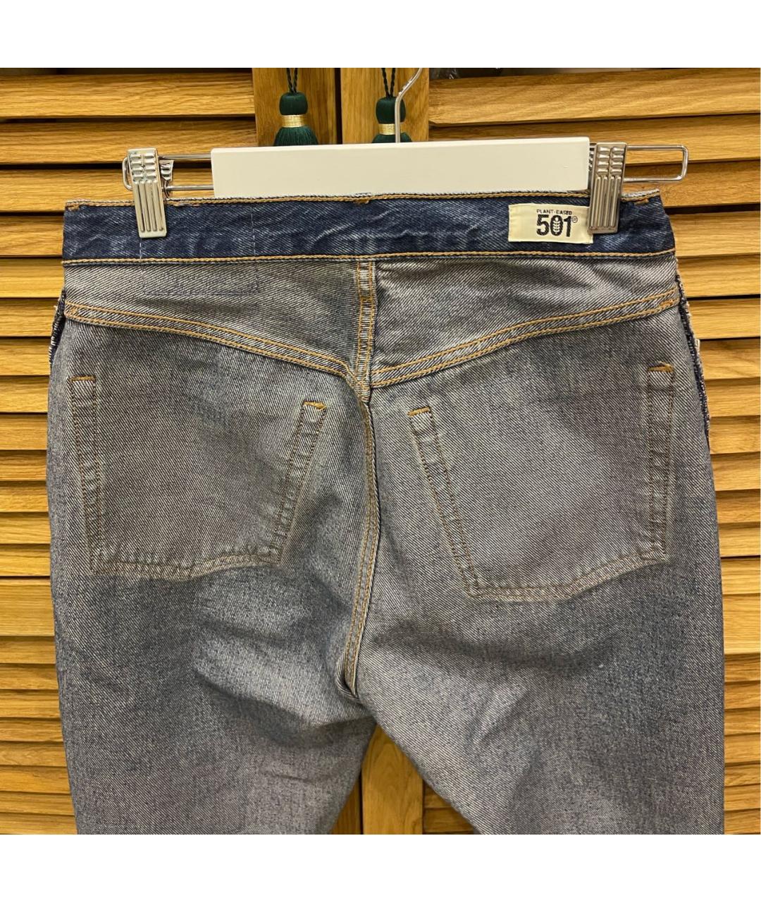 LEVI'S Темно-синие хлопковые прямые джинсы, фото 3