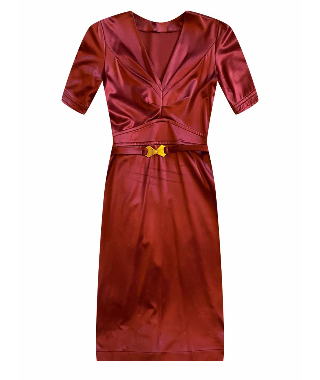 GUCCI Бордовое вискозное вечернее платье, фото 1
