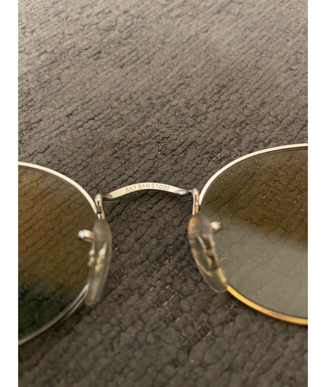 RAY BAN Зеленые металлические солнцезащитные очки, фото 4