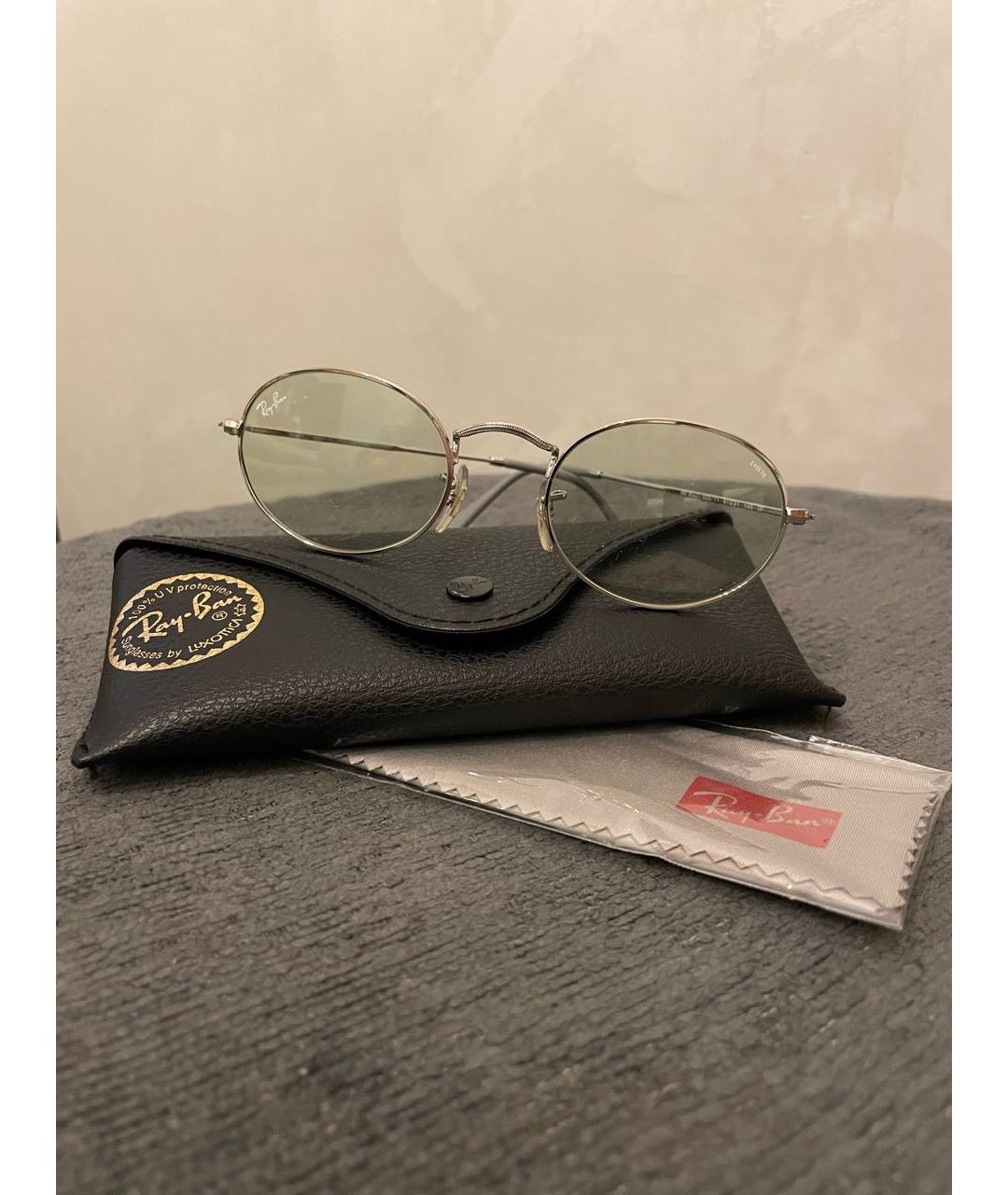 RAY BAN Зеленые металлические солнцезащитные очки, фото 7