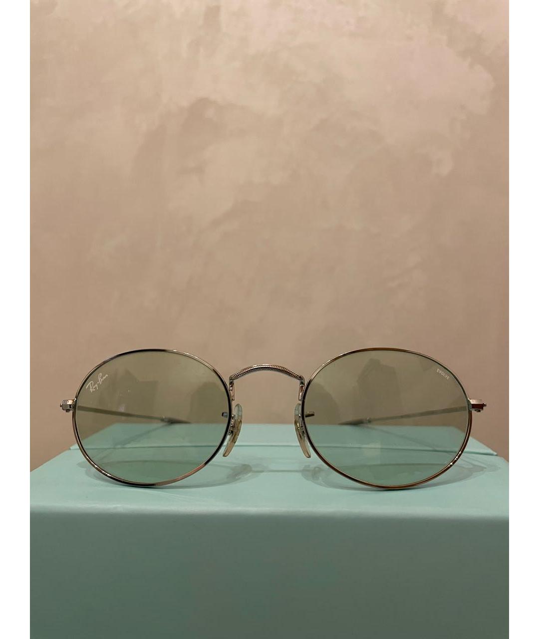 RAY BAN Зеленые металлические солнцезащитные очки, фото 9