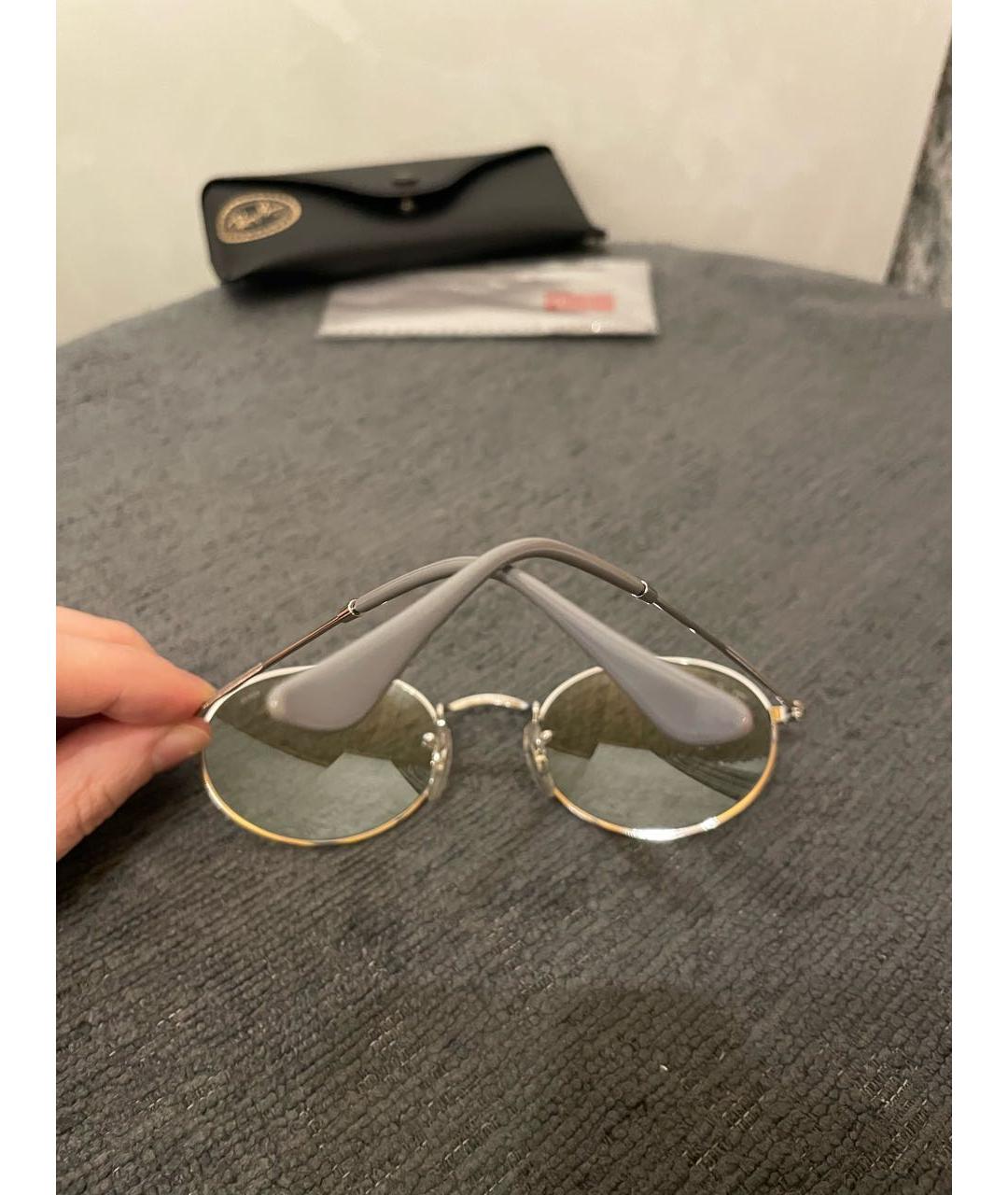 RAY BAN Зеленые металлические солнцезащитные очки, фото 3