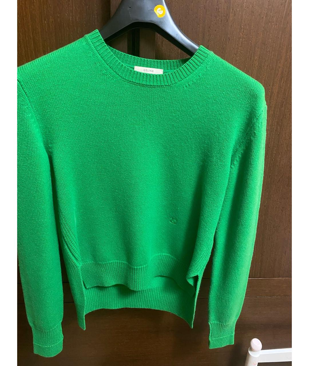 CELINE Зеленый кашемировый джемпер / свитер, фото 4