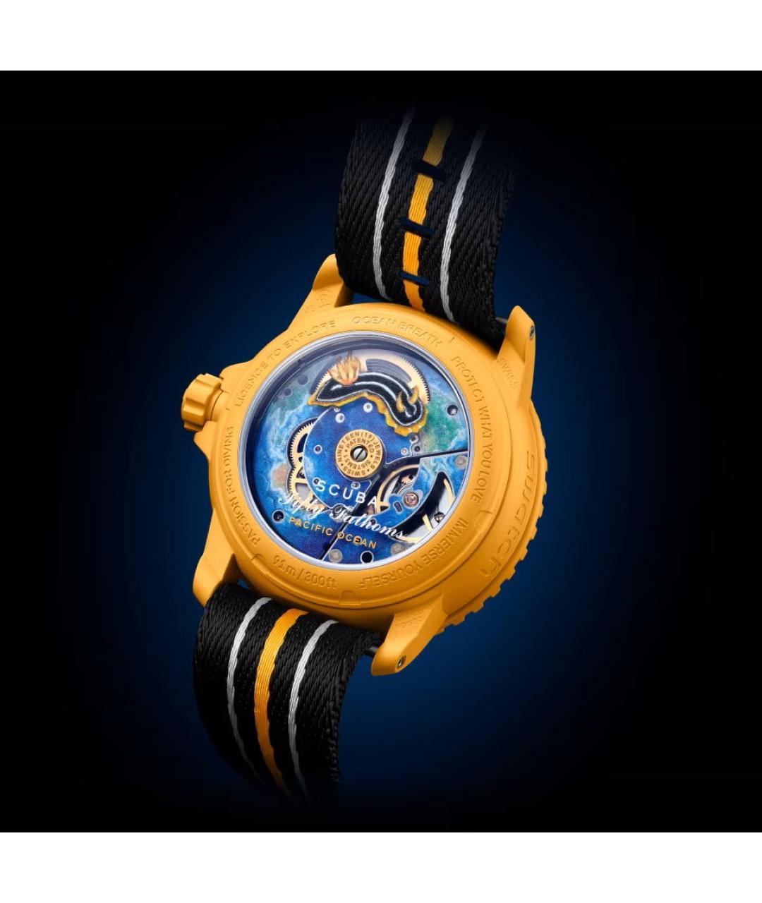 Blancpain Желтые керамические часы, фото 2