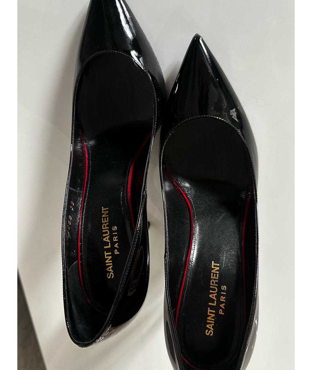 SAINT LAURENT Черные кожаные туфли, фото 3