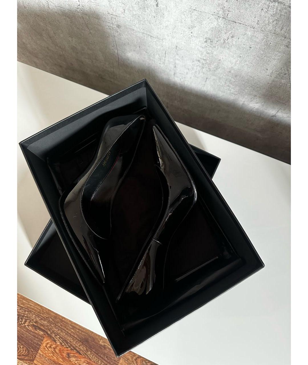 SAINT LAURENT Черные кожаные туфли, фото 6
