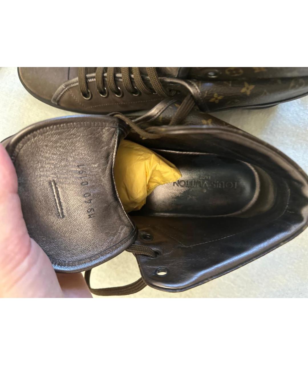 LOUIS VUITTON PRE-OWNED Коричневые кожаные ботинки, фото 9