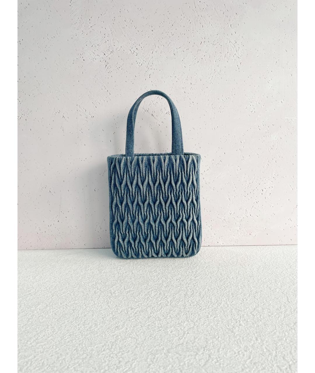 MIU MIU Голубая деним сумка через плечо, фото 5