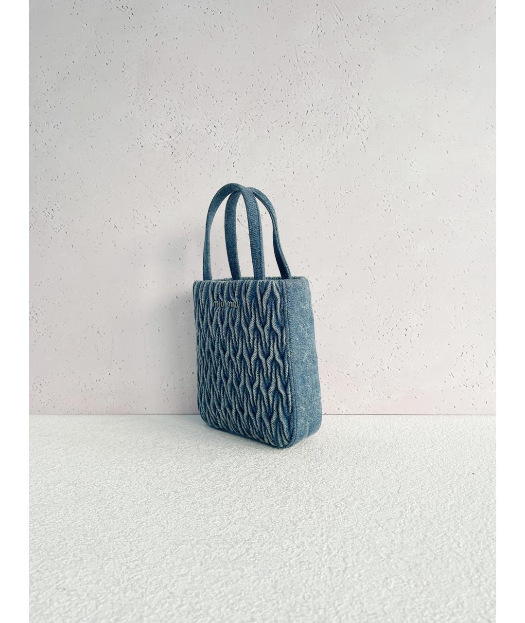 MIU MIU Голубая деним сумка через плечо, фото 2