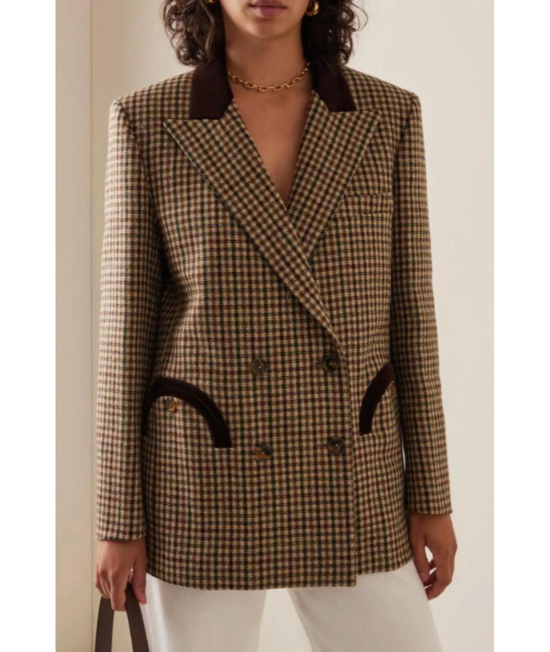 BLAZE MILANO Коричневый шерстяной жакет/пиджак, фото 3