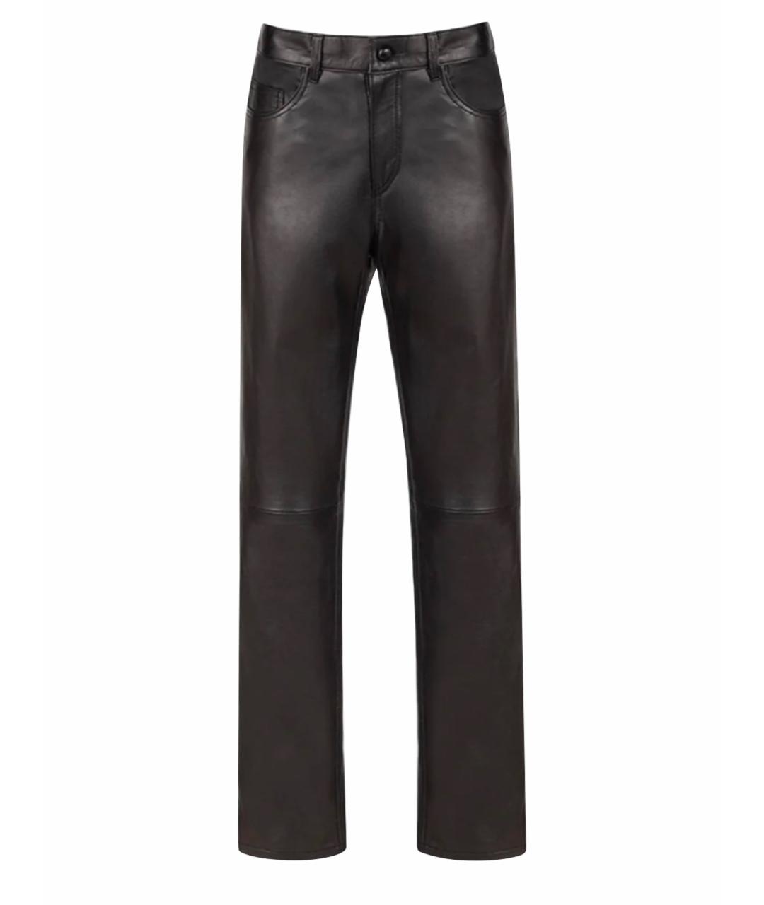 BLAZE MILANO Черные кожаные прямые брюки, фото 1