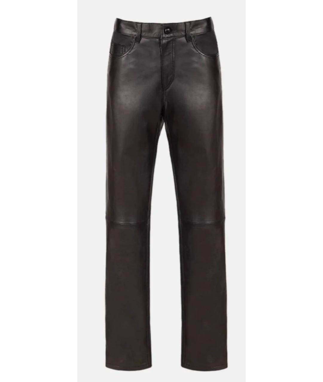 BLAZE MILANO Черные кожаные прямые брюки, фото 3