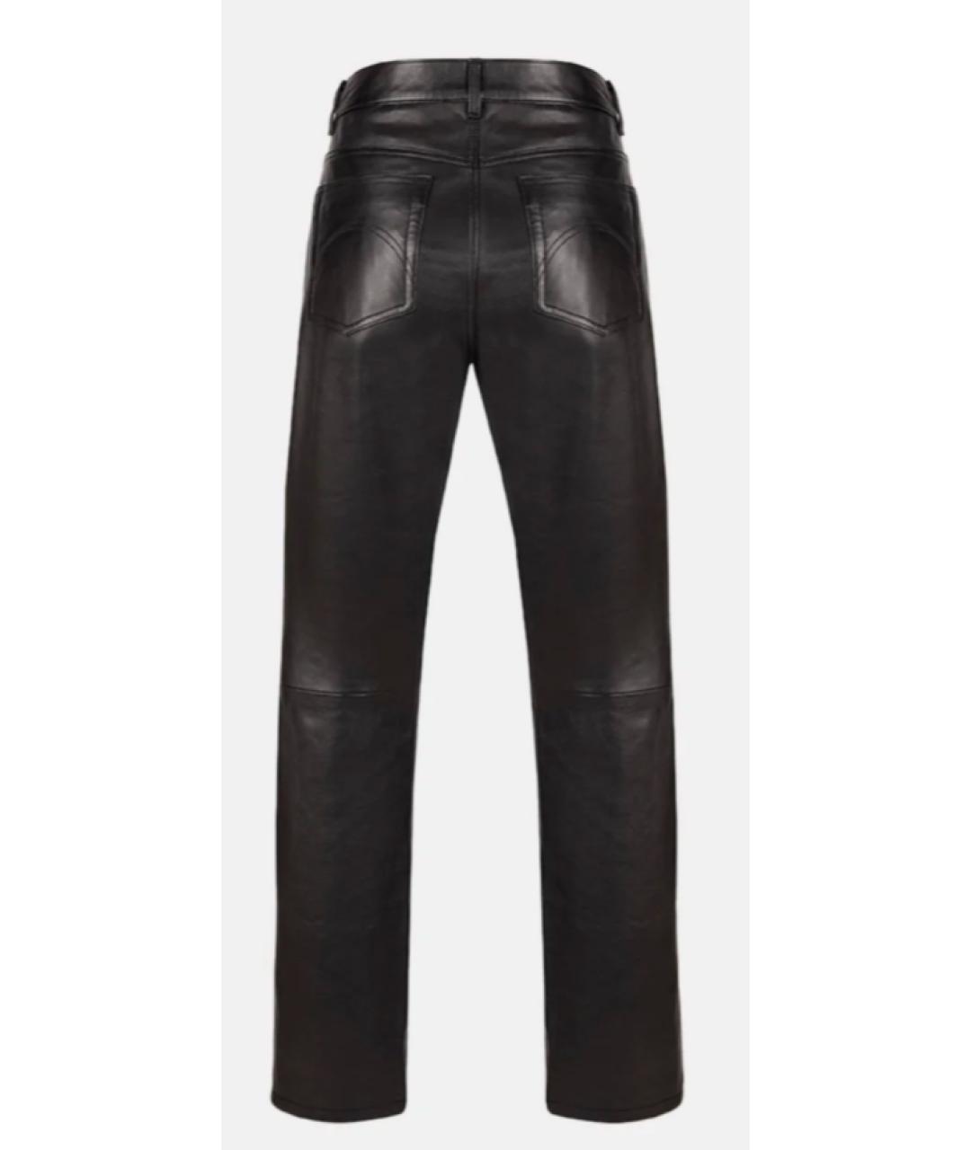 BLAZE MILANO Черные кожаные прямые брюки, фото 2