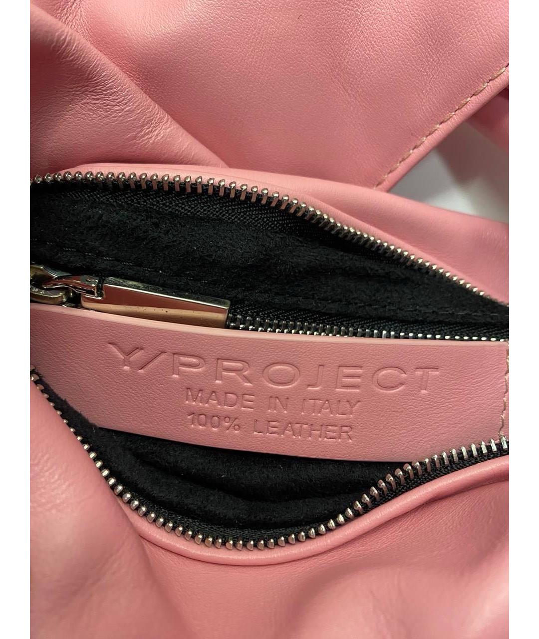 Y/PROJECT Розовая кожаная сумка через плечо, фото 4
