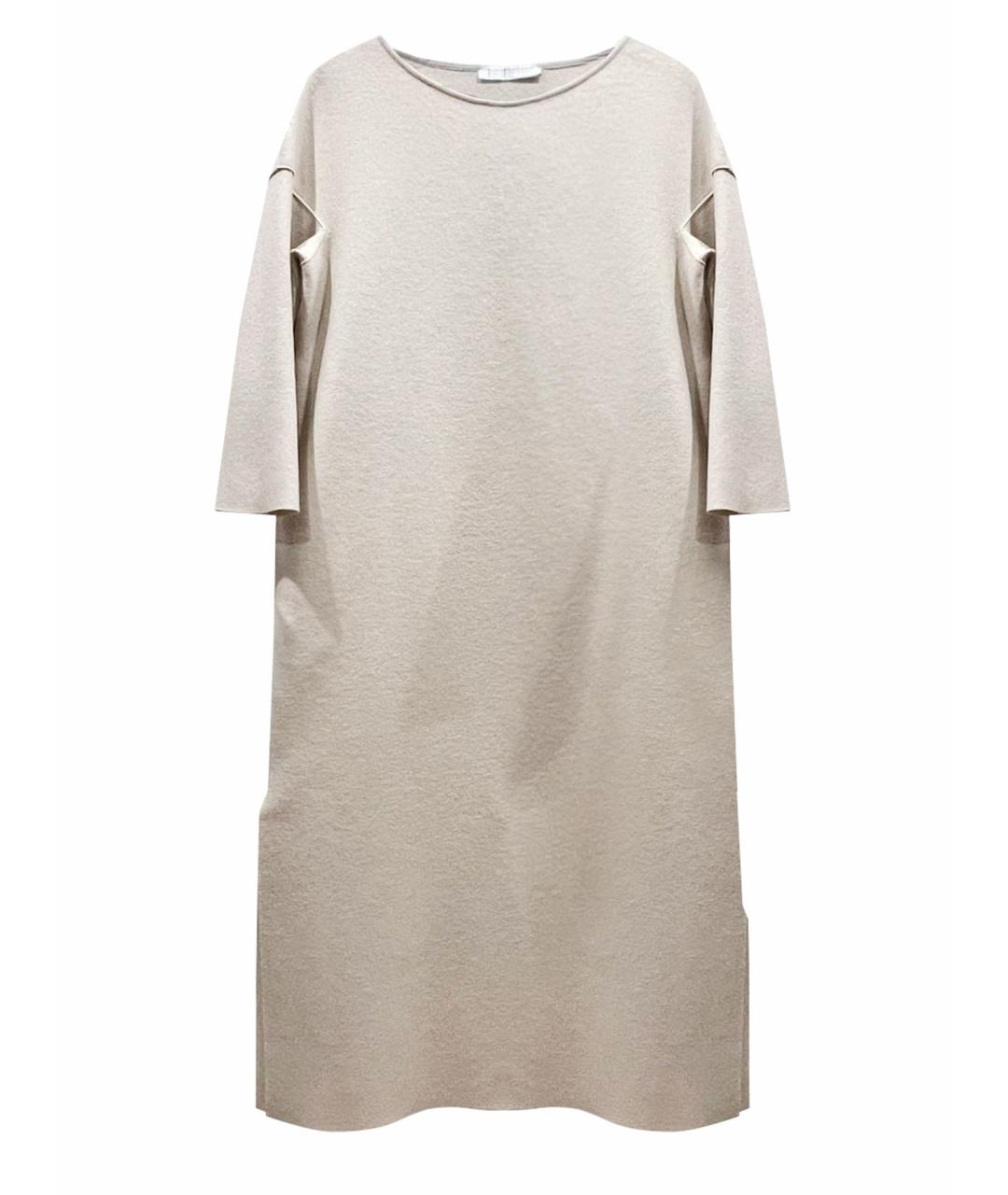 HARRIS WHARF LONDON Бежевое шерстяное повседневное платье, фото 1